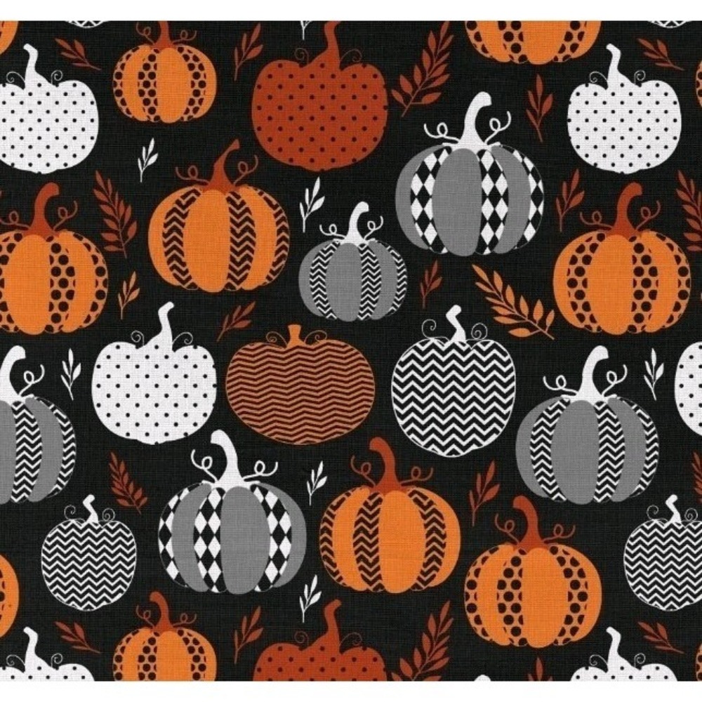 Halloween Pumpkins Pattern‎ - David Textiles Cotton Fabric 1 Yd, Pre-Cut Sewing